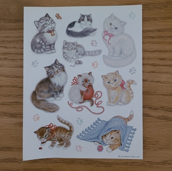Vintage 90s Hallmark Cat Stickers - Picture 2 of 3
